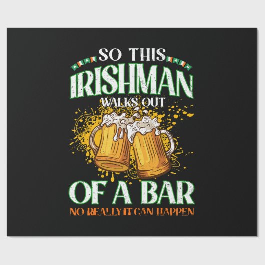 Ier drinkt bier St. Patrick's Day Cadeaupapier (Vlak)