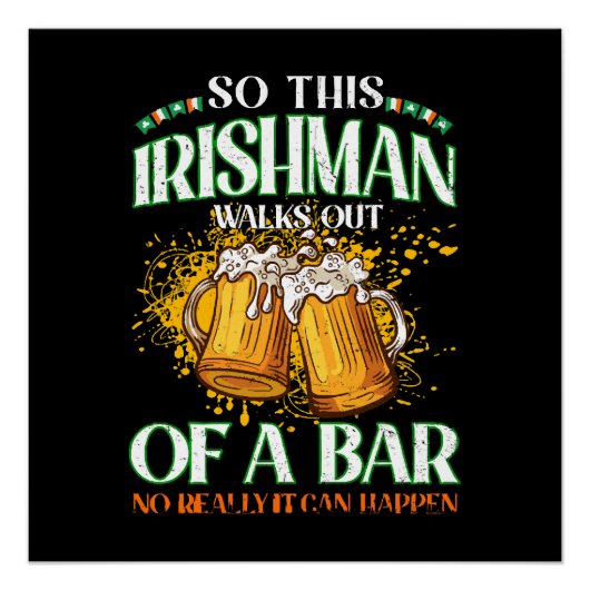 Ier drinkt bier St. Patrick's Day Perfect Poster (Voorkant)