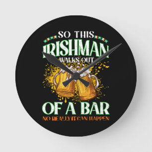 Ier drinkt bier St. Patrick's Day Ronde Klok