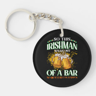 Ier drinkt bier St. Patrick's Day Sleutelhanger