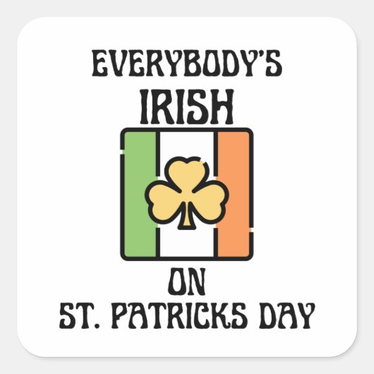 Ieren op St. Patricks Day Vierkante Sticker (Voorkant)