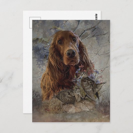 Ieren zetter met houthakken briefkaart (Voorkant / Achterkant)