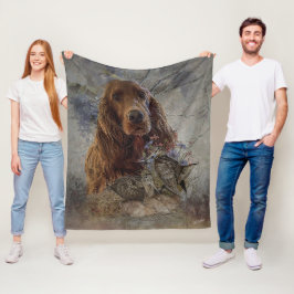 Ieren zetter met houthakken fleece deken