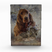 Ieren zetter met houthakken fotoblokken (Voorkant)