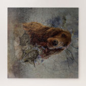 Ieren zetter met houthakken legpuzzel (Horizontaal)