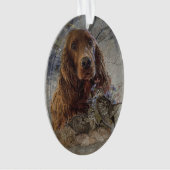 Ieren zetter met houthakken ornament (voorkant)