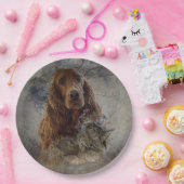 Ieren zetter met houthakken papieren bordje (Feest)