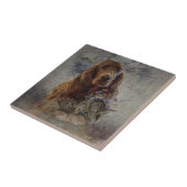 Ieren zetter met houthakken tegeltje (Zijkant)