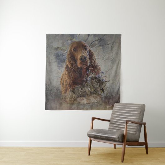 Ieren zetter met houthakken wandkleed (In situ)