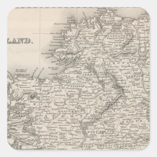 Ierland 14 vierkante sticker (Voorkant)
