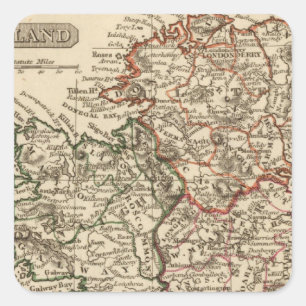 Ierland 18 vierkante sticker