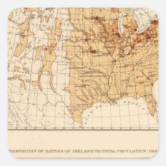 Ierland 1900 vierkante sticker (Voorkant)