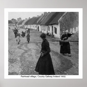Ierland 1902, Fairhead Village, County Galway Poster