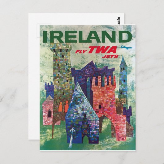  Ierland 1960 briefkaart reisposter (Voorkant / Achterkant)