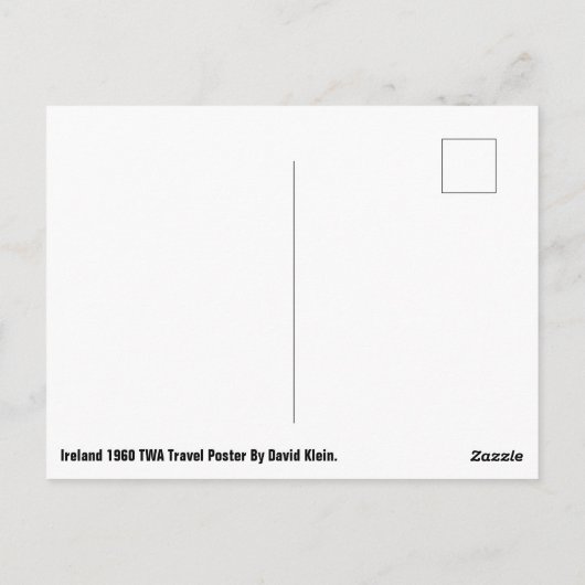  Ierland 1960 briefkaart reisposter (Achterkant)