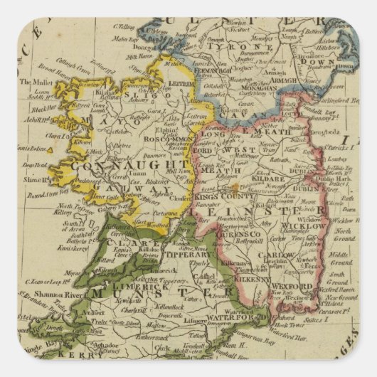 Ierland 19 vierkante sticker (Voorkant)