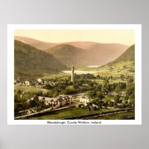  Ierland, 19e eeuw Glendalough Wicklow Poster
