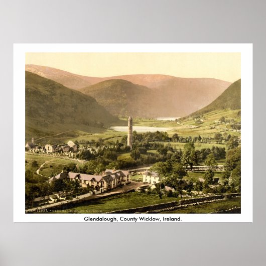  Ierland, 19e eeuw Glendalough Wicklow Poster (Voorkant)