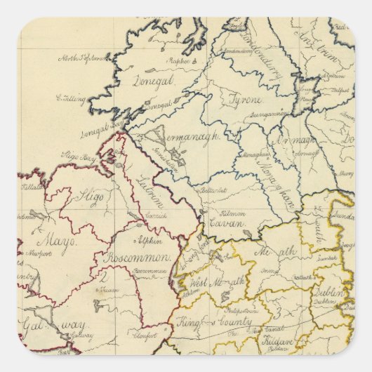 Ierland 21 vierkante sticker (Voorkant)