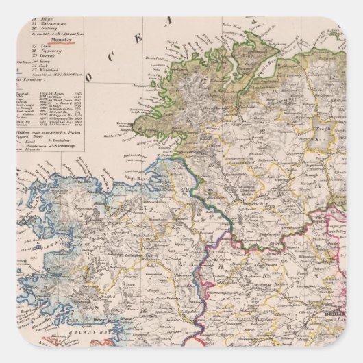 Ierland 5 vierkante sticker (Voorkant)