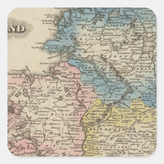 Ierland 9 vierkante sticker (Voorkant)