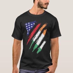 Ierland Amerikaans gekweekte vlag USA Patriot-erfg T-shirt