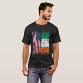 Ierland Amerikaanse vlag Amerikaans geboren Iers e T-shirt (Voorkant volledig)