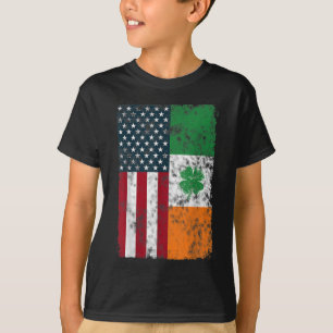 Ierland Amerikaanse vlag Dual Citizen Patriotic Di T-shirt