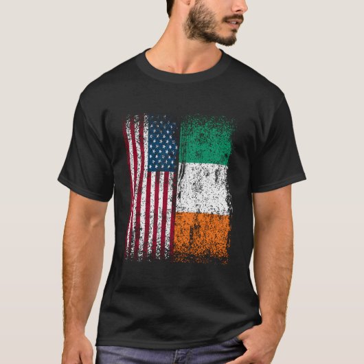 Ierland Amerikaanse vlag Gift Amerikaanse Geboren T-shirt (Voorkant)