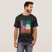 Ierland Amerikaanse vlag Gift Amerikaanse Geboren T-shirt (Voorkant volledig)