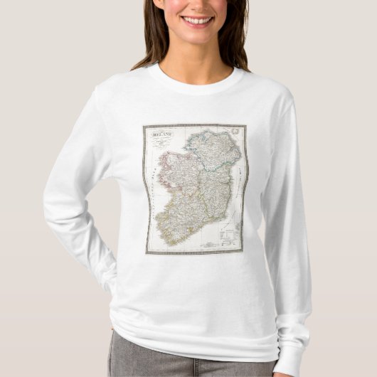 Ierland Atlas-kaart T-shirt (Voorkant)
