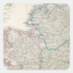 Ierland Atlas-kaart Vierkante Sticker