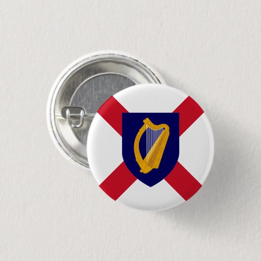 Ierland Badge - Cross & Harp Shield Ronde Button 3,2 Cm (Voorkant /achterkant)