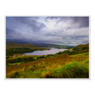 Ierland Bergmeer Muur Kunst Landschap Foto Perfect Poster