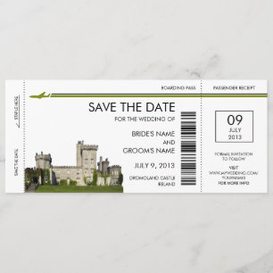 Ierland boarding pass Save the Date Invitations