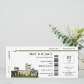Ierland boarding pass Save the Date Invitations (Staand voorkant)