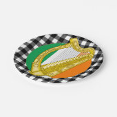 Ierland Bord, Harp, buffelplaid & Irish Flag Papieren Bordje (Gekanteld)