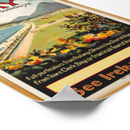 Ierland Bray Wicklow Vintage Travel Poster (Hoek)