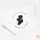 Ierland Bruiloft Welkom Sticker Label, Goud Zwart (Envelop)