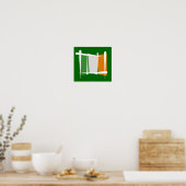 Ierland Brush Flag Poster (Keuken)