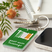 Ierland Brush Flag Sleutelhanger (Voorkant Rechts)