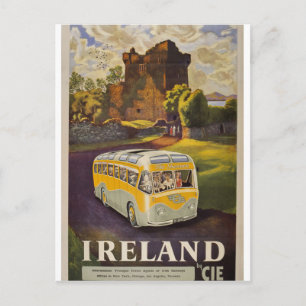 Ierland busreizen met CIE vintage Ierse reis  Feestdagenkaart