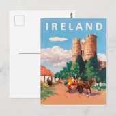 Ierland, caravan gaat door op de dorpsweg briefkaart (Voorkant / Achterkant)