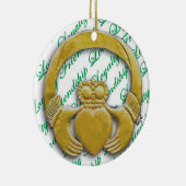Ierland Claddagh, Irish kerstversient Keramisch Ornament (Rechts)