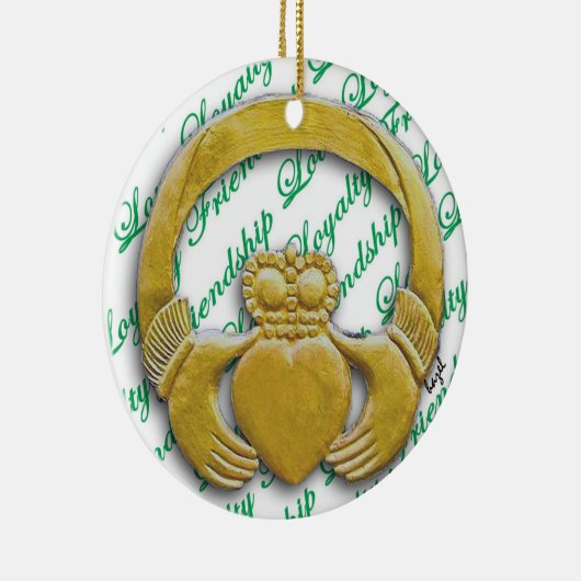 Ierland Claddagh, Irish kerstversient Keramisch Ornament (Rechts)