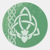 Ierland Claddagh Ronde Sticker (Voorkant)