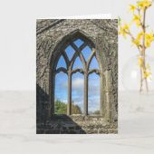Ierland | Claragalway Franciscaanse Friary Venster Kaart (Gele Bloem)
