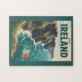 Ierland Cliffs of Moher Illustratie Reis Kunst Legpuzzel (Horizontaal)