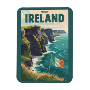 Ierland Cliffs of Moher Illustratie Reis Kunst Magneet