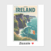 Ierland Cliffs of Moher Illustratie Reis Kunst Sticker (Vel)